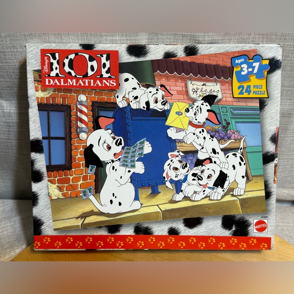 VTG Mattel 101 Dalmatians 24 Piece Jigsaw Puzzle 1996 Ages 3 to 7 Mailbox Stamps
